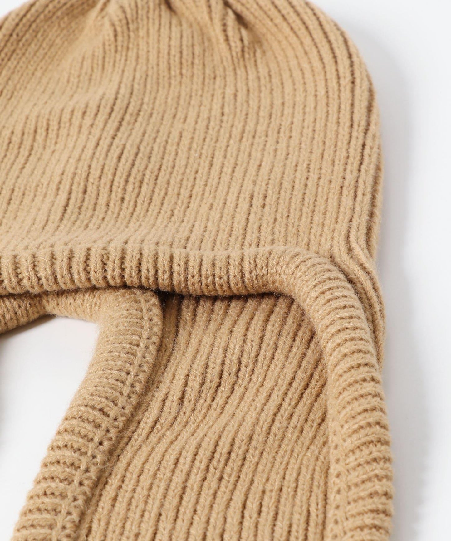 長款翻邊針織帽