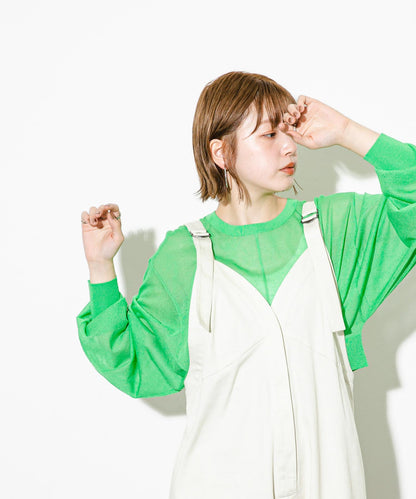 2WAY蝙蝠袖透視針織衫