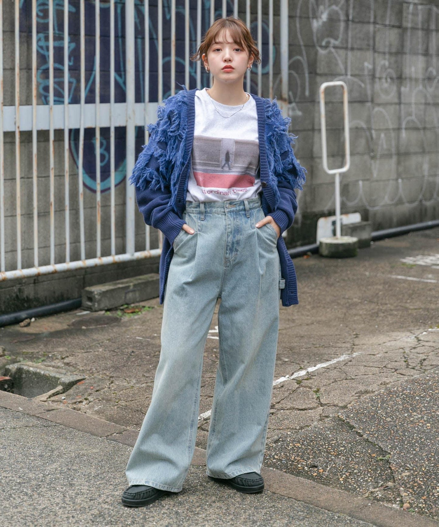 提花流蘇開衫