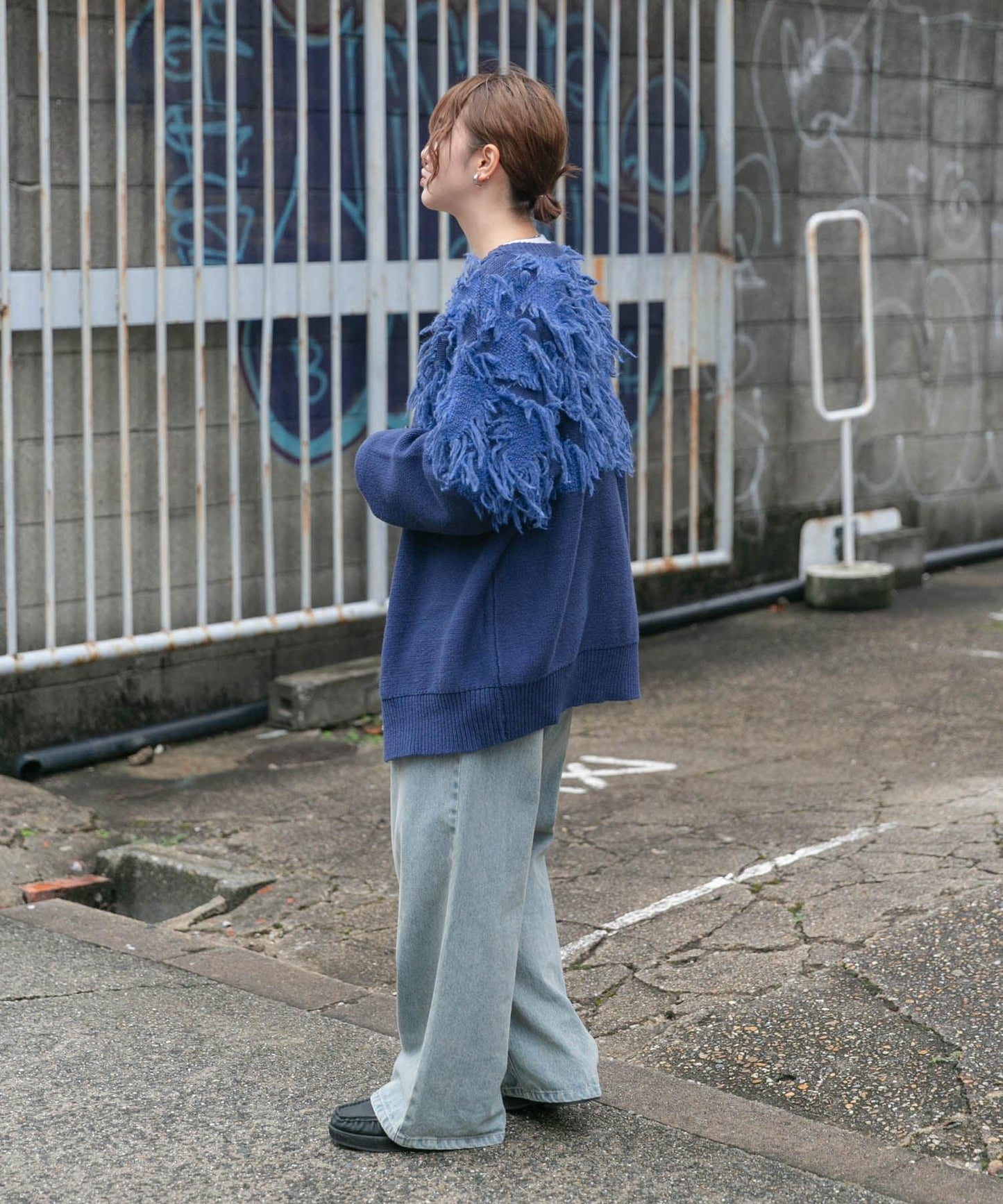 提花流蘇開衫