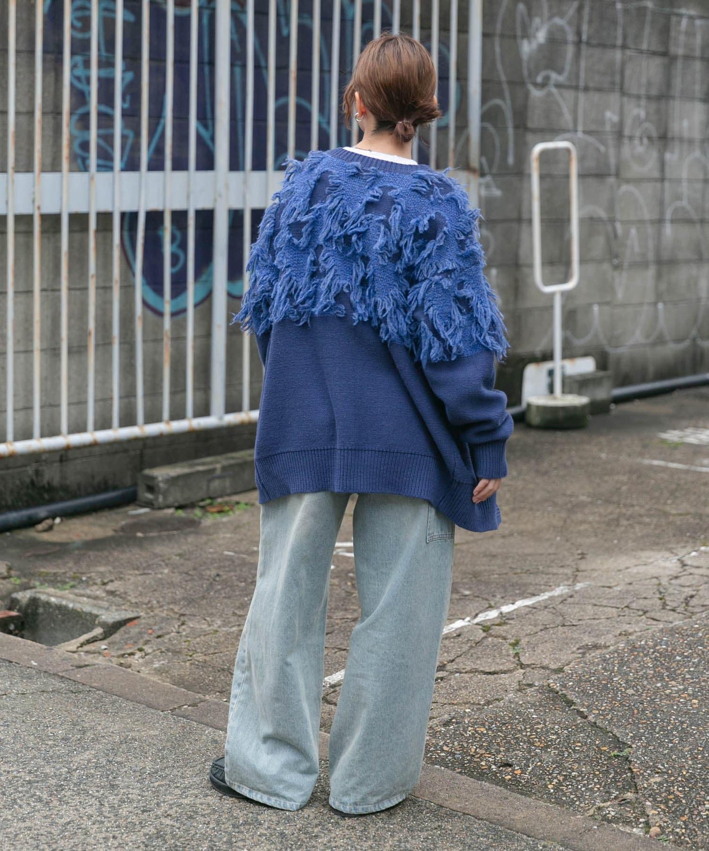 提花流蘇開衫