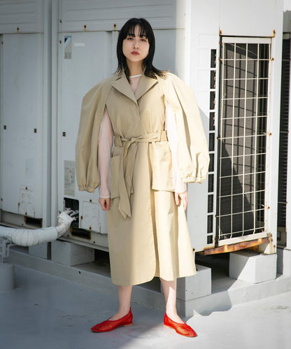 立體袖設計大衣