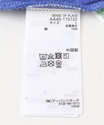 漸變標誌圖案T恤（五分袖）
