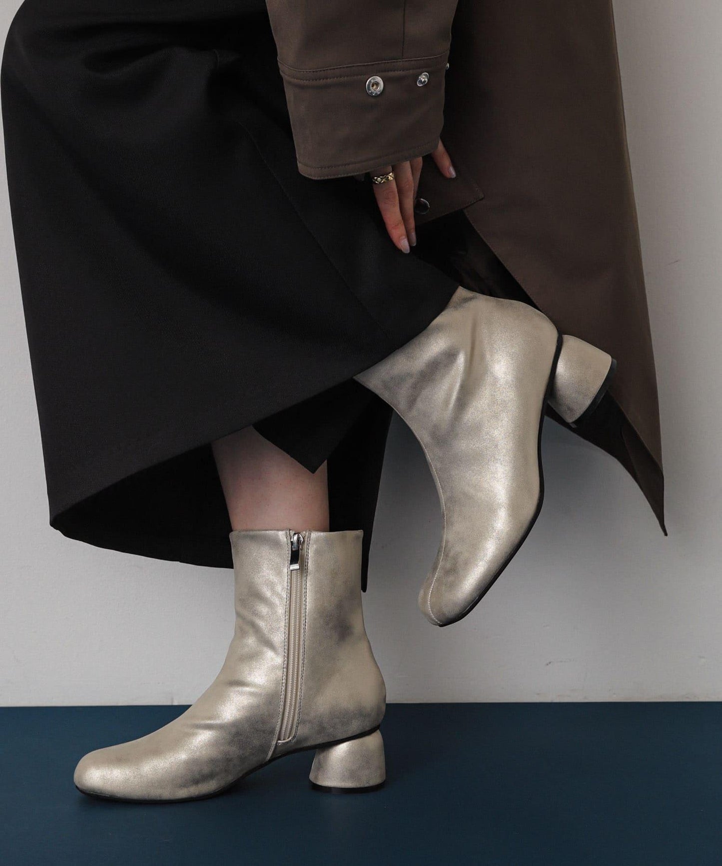 復古風金屬質感靴