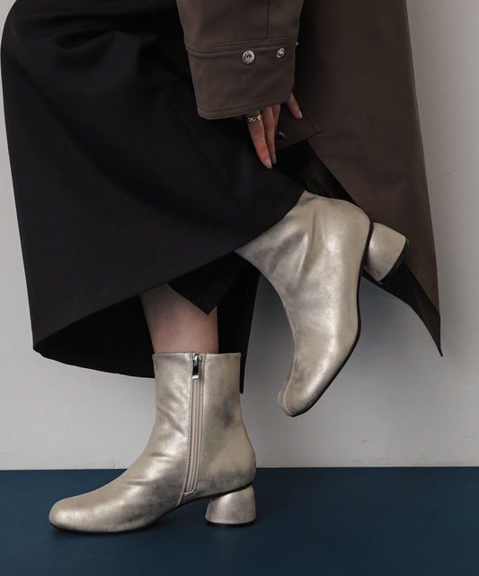 復古風金屬質感靴