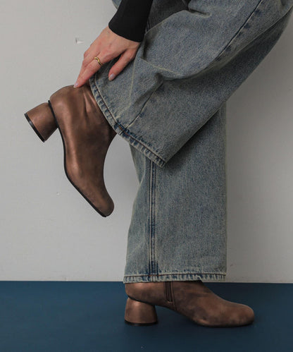 復古風金屬質感靴