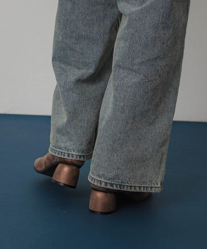 復古風金屬質感靴