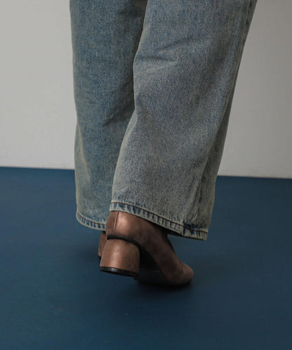 復古風金屬質感靴