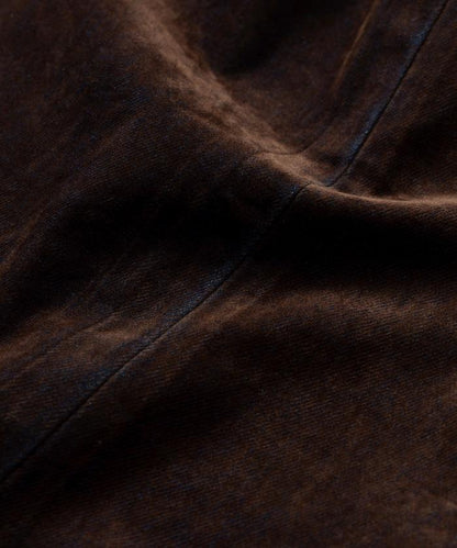 直筒版型植絨寬鬆牛仔褲