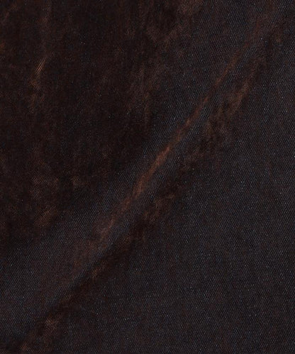 直筒版型植絨寬鬆牛仔褲