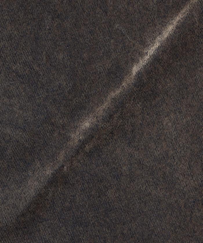 直筒版型植絨寬鬆牛仔褲