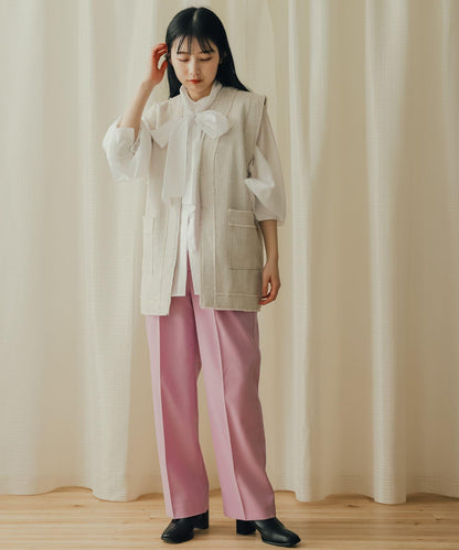 中縫壓線西裝長褲