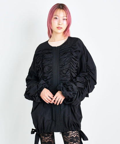 ANNA SUI NYC 褶皺雙拉鍊夾克