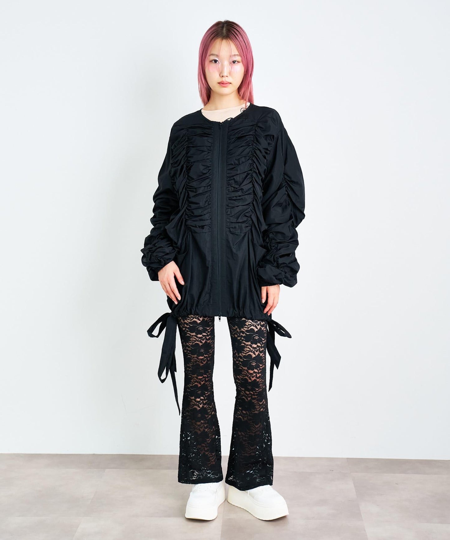 ANNA SUI NYC 褶皺雙拉鍊夾克