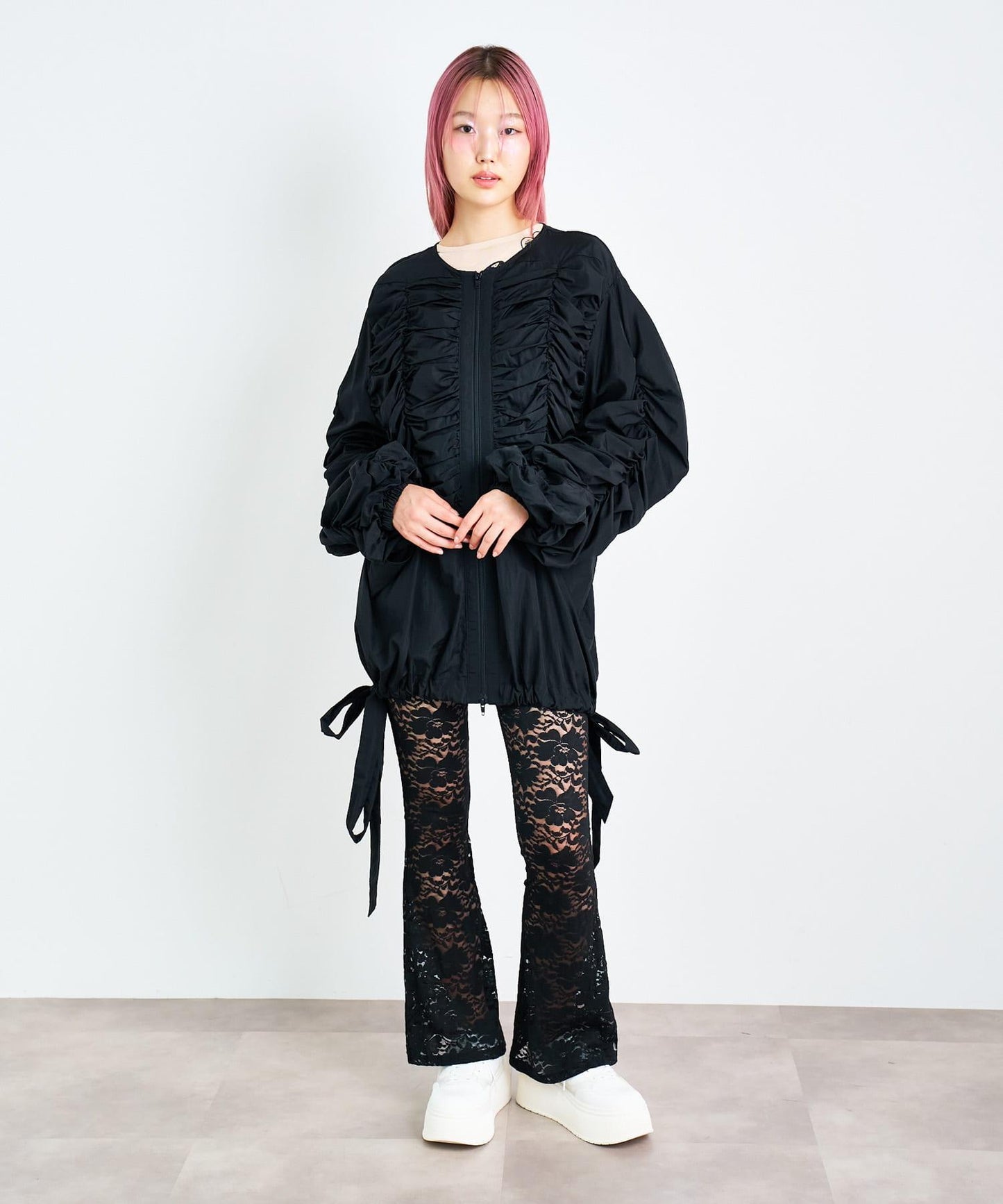 ANNA SUI NYC 褶皺雙拉鍊夾克