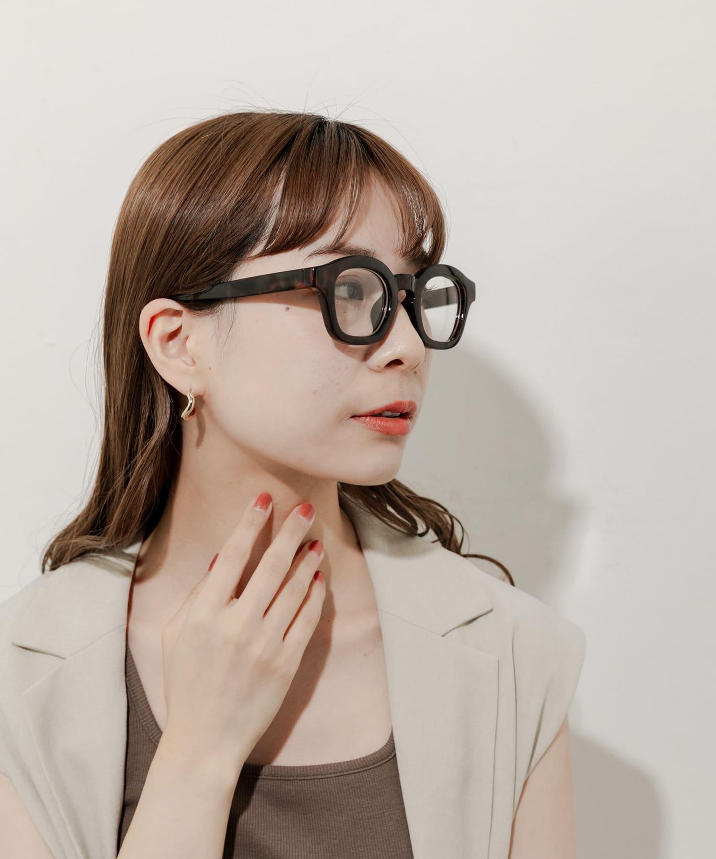 寬邊鏡框平光眼鏡