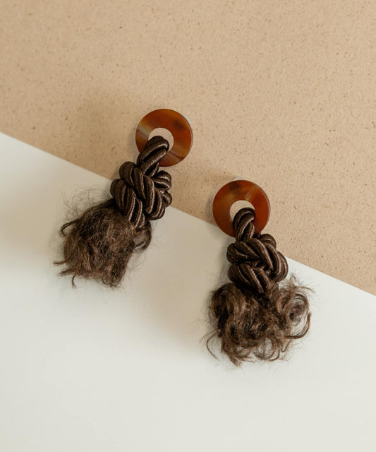 繩圈樹脂耳環