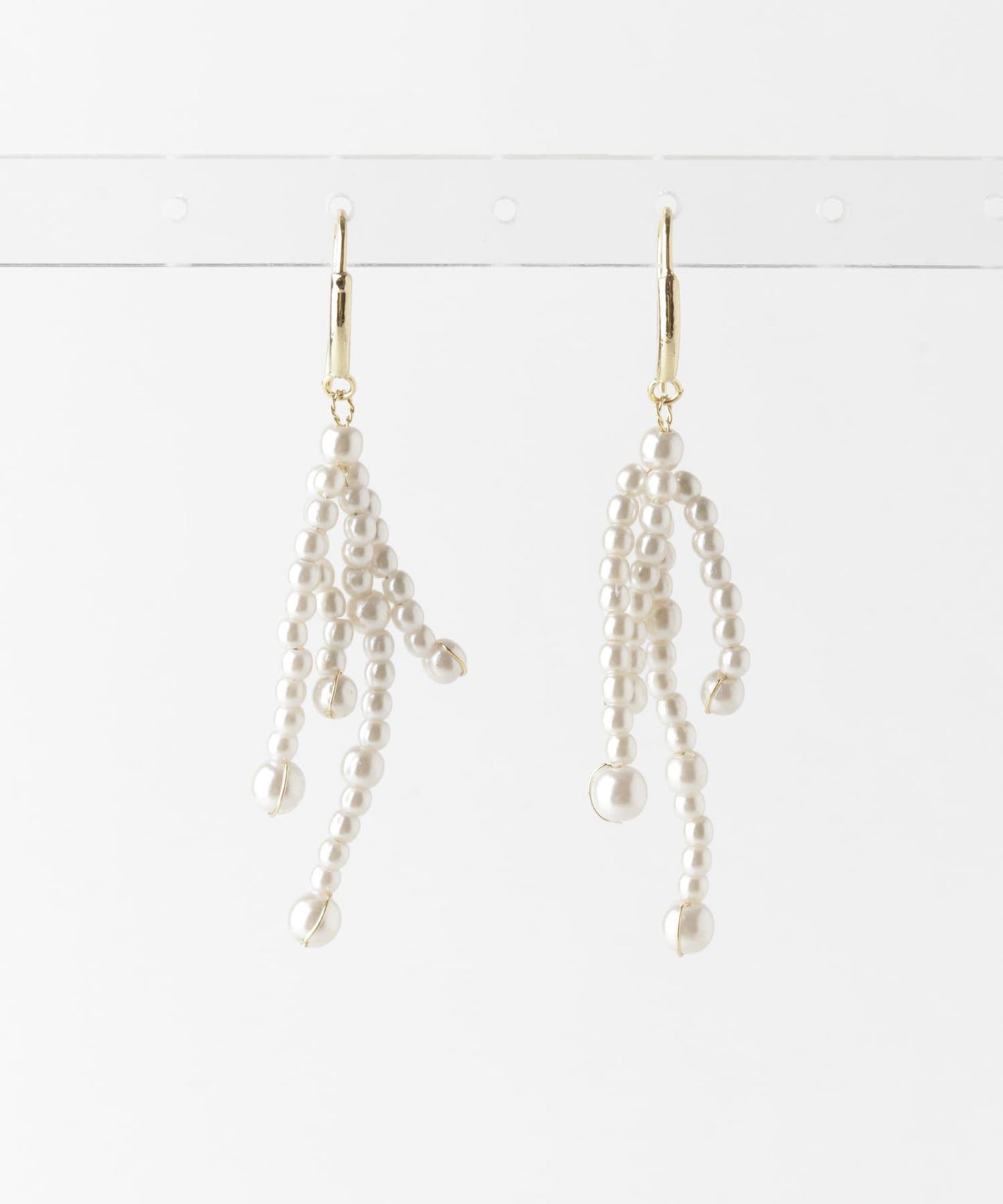 珍珠金屬流蘇耳環