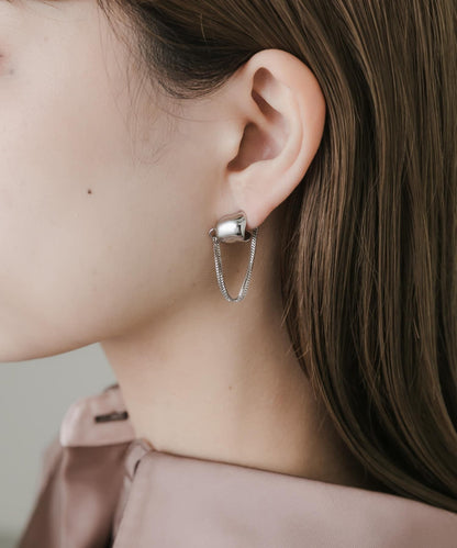 金屬質感鏈條耳環