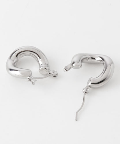 不鏽鋼立體感圓潤圈形耳環