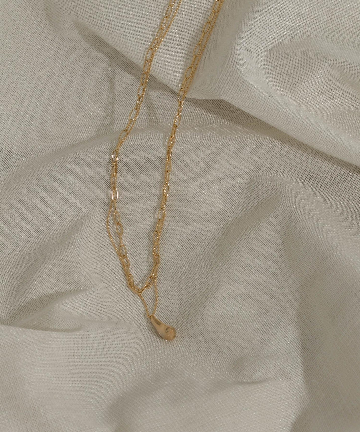 水滴金屬雙環項鍊