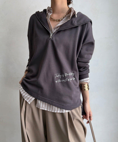 亮片字母連帽衛衣