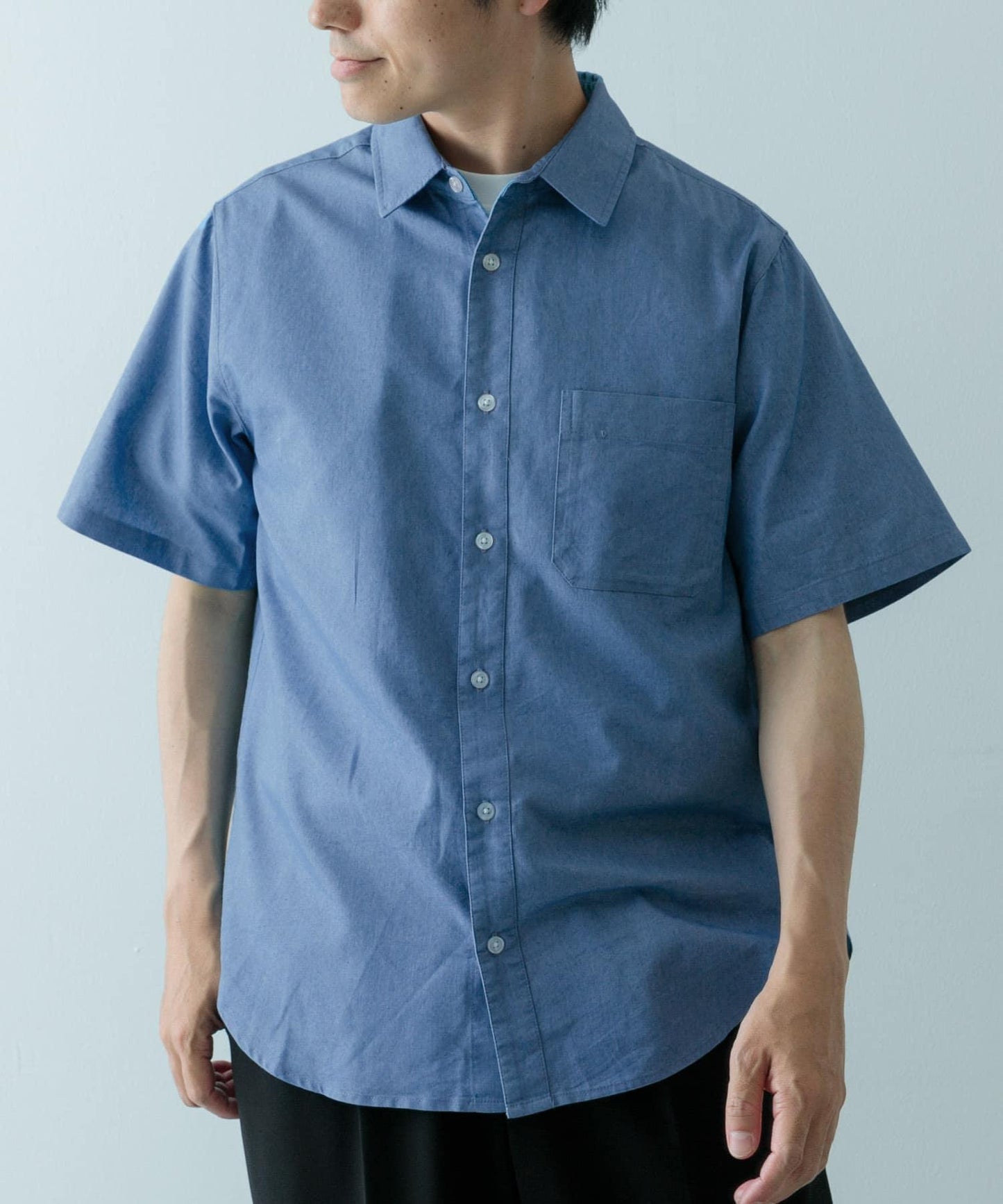 TC靛藍常規色短袖襯衫