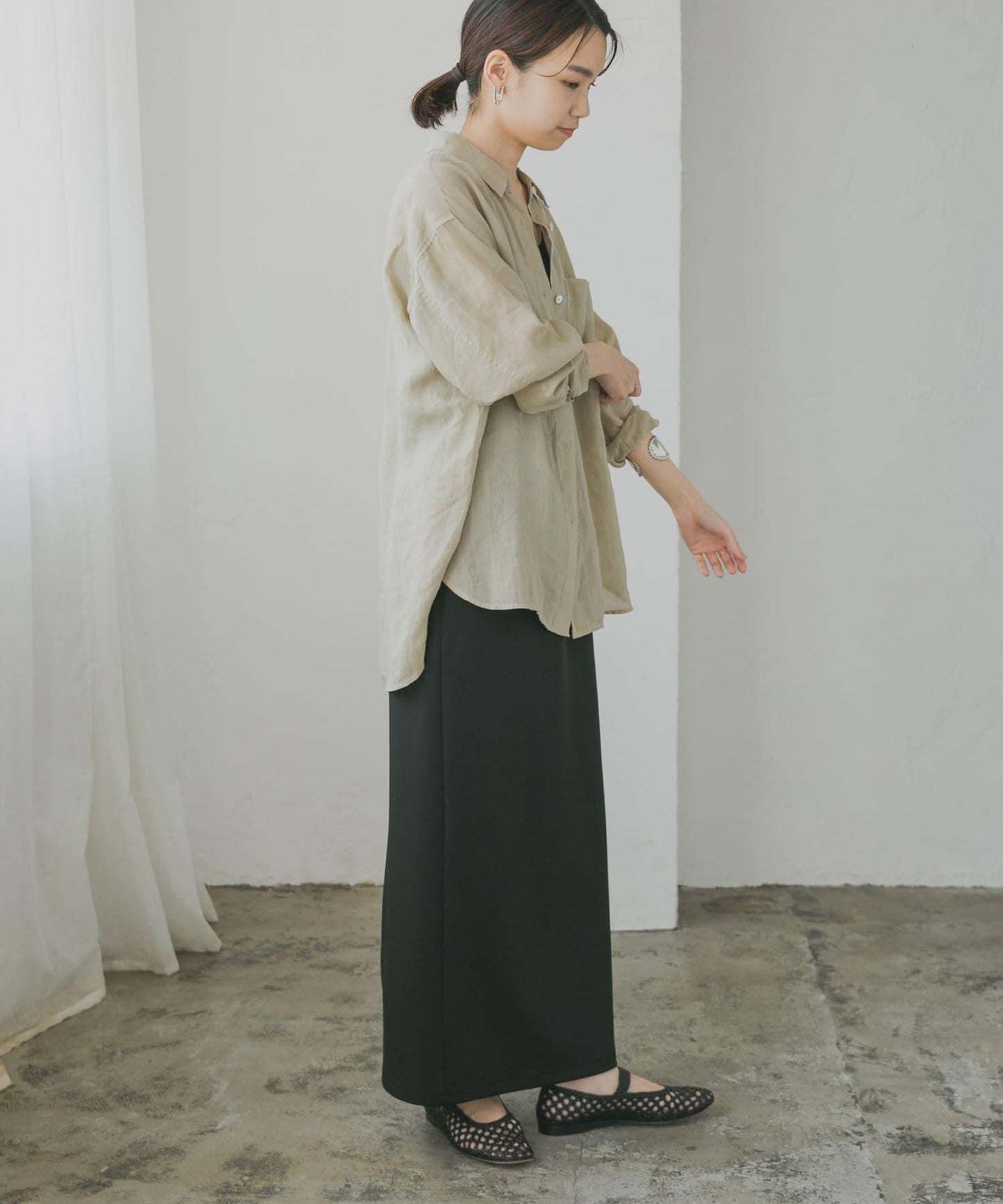 亞麻寬鬆襯衫