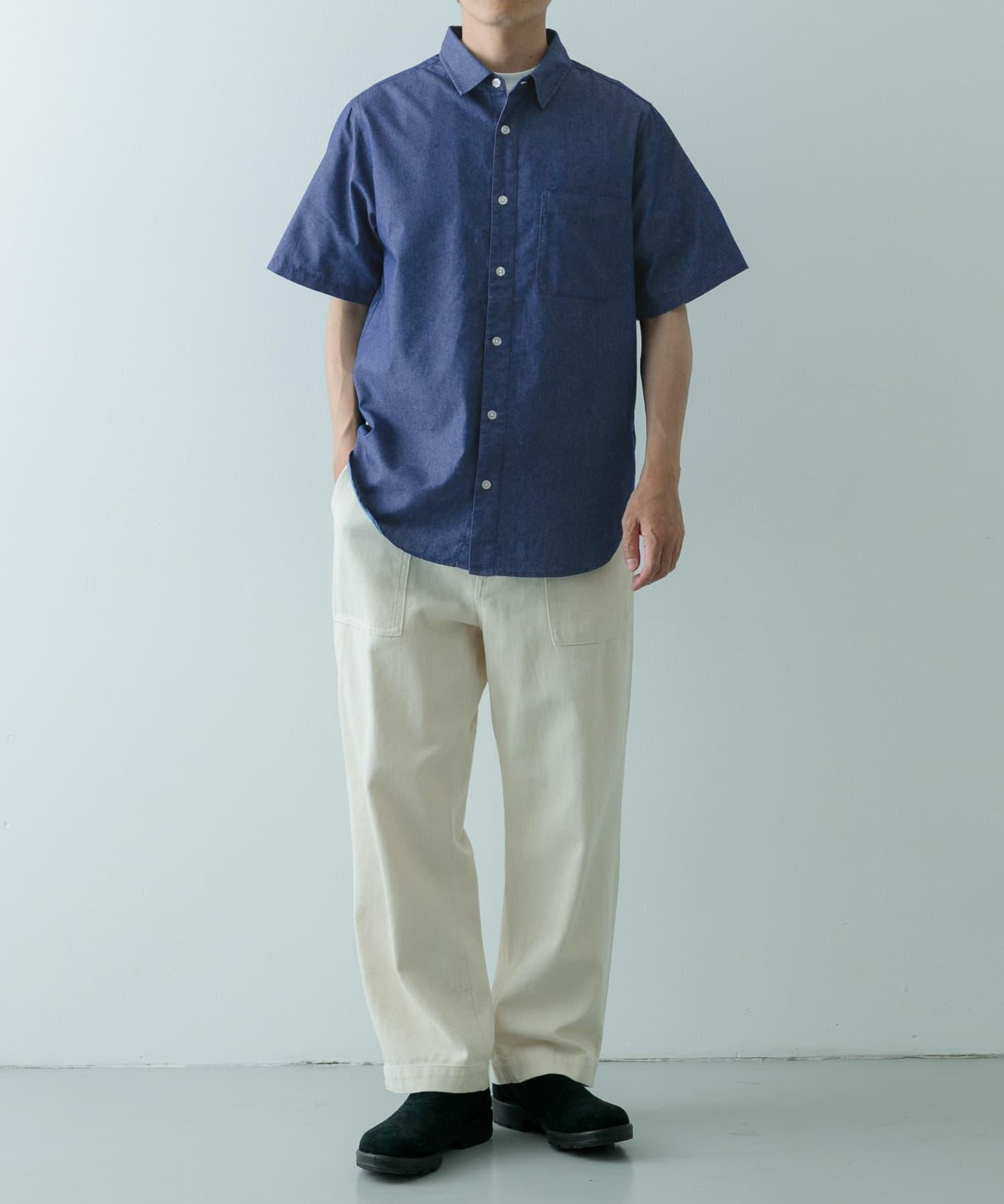 TC靛藍常規色短袖襯衫