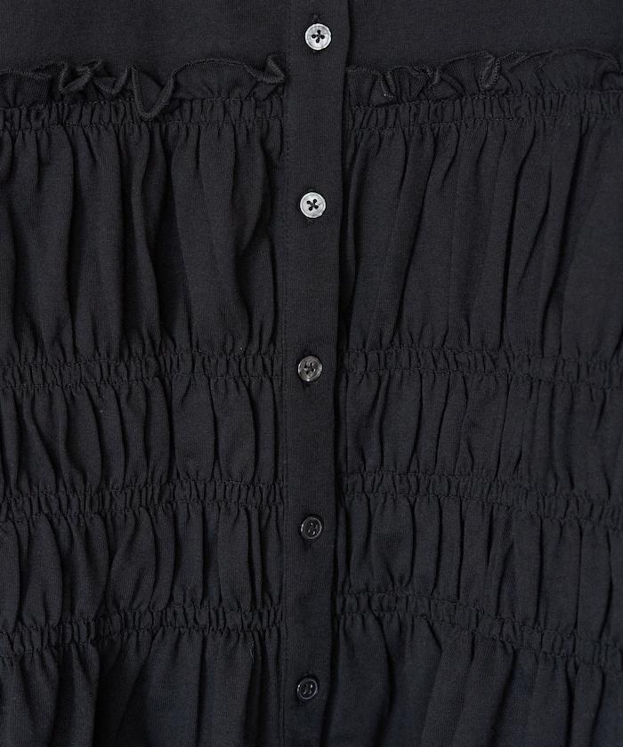 剪裁褶皺紐扣開衫