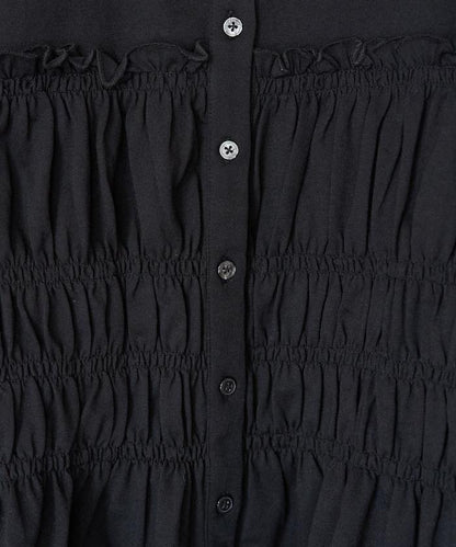 剪裁褶皺紐扣開衫