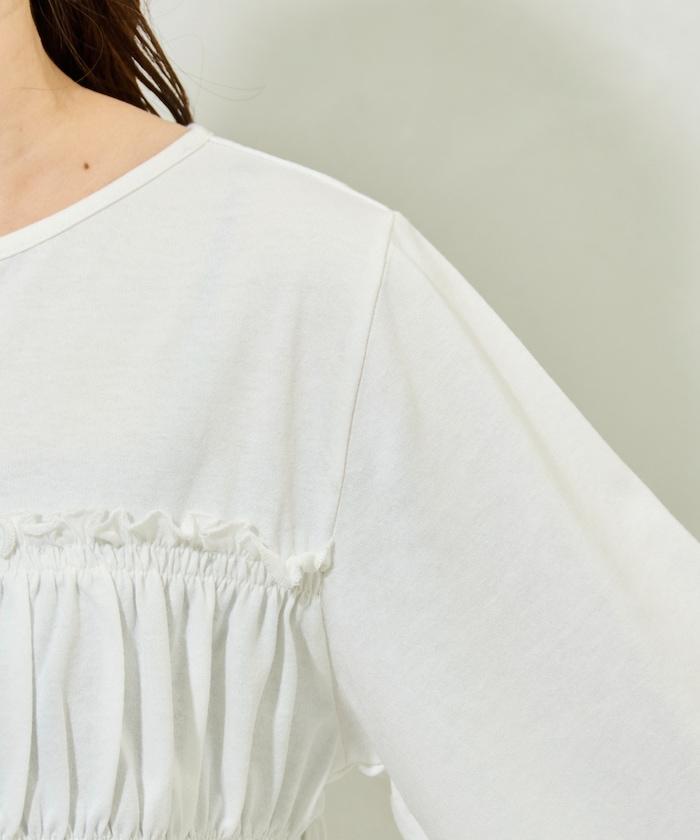 剪裁褶皺紐扣開衫