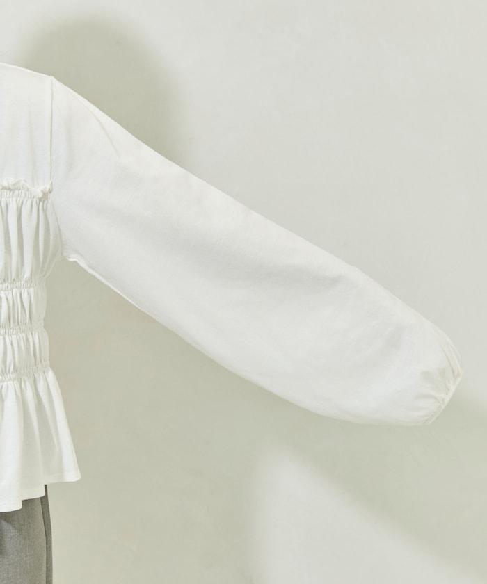 剪裁褶皺紐扣開衫