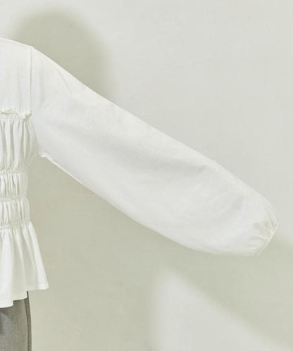 剪裁褶皺紐扣開衫