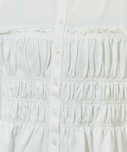 剪裁褶皺紐扣開衫