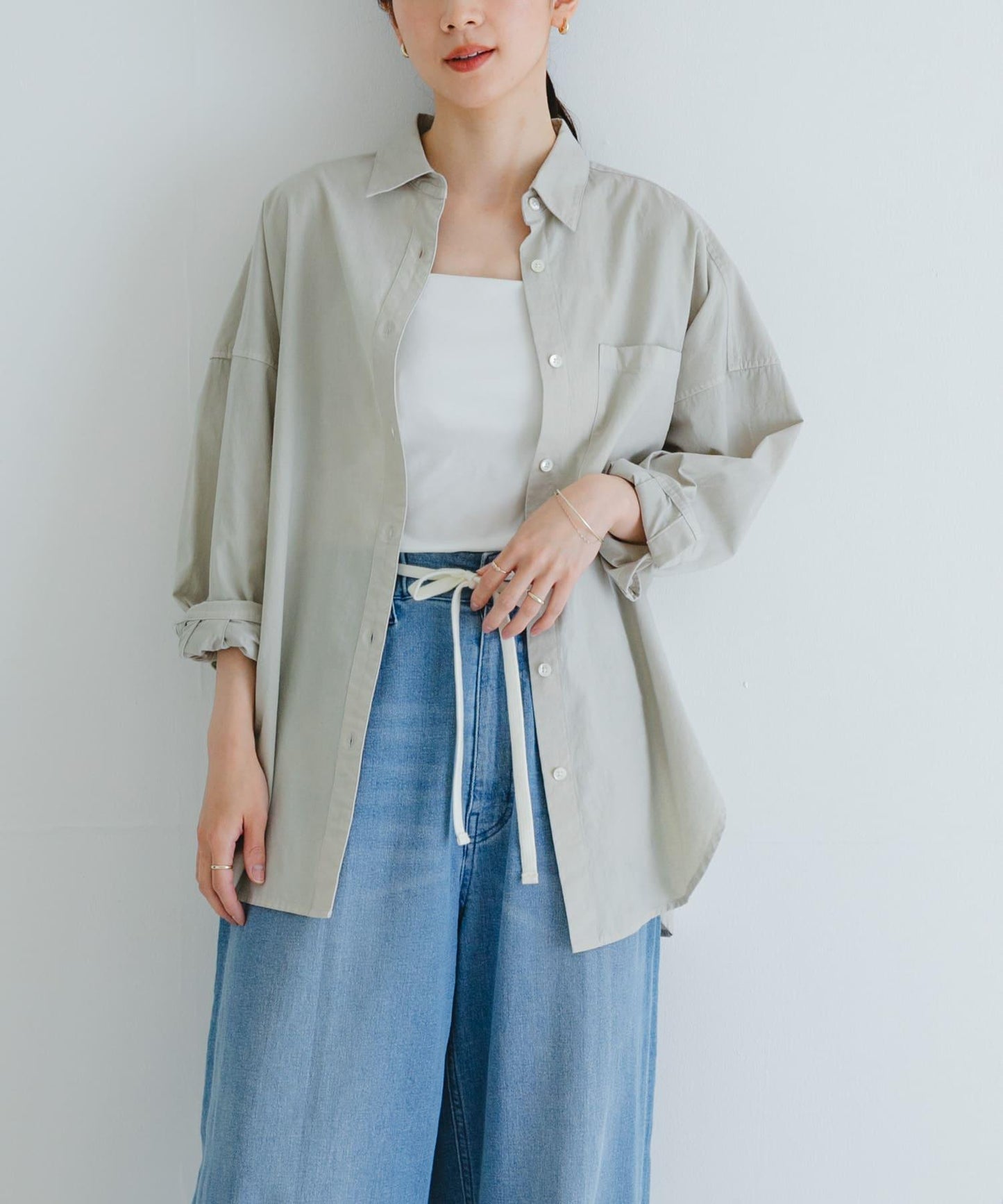new basic 服裝染色寬鬆襯衫