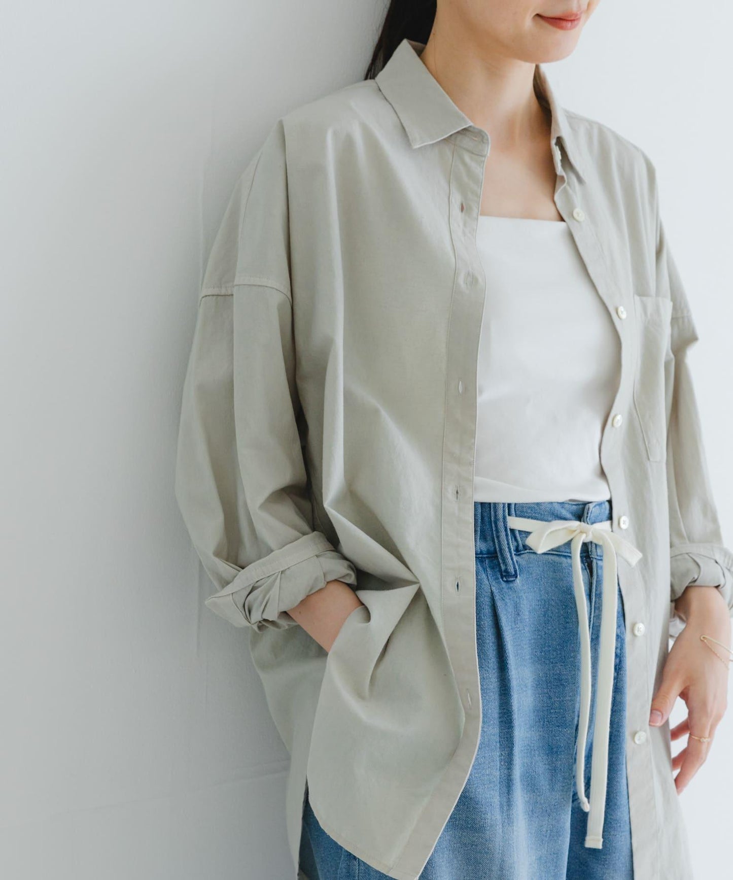 new basic 服裝染色寬鬆襯衫