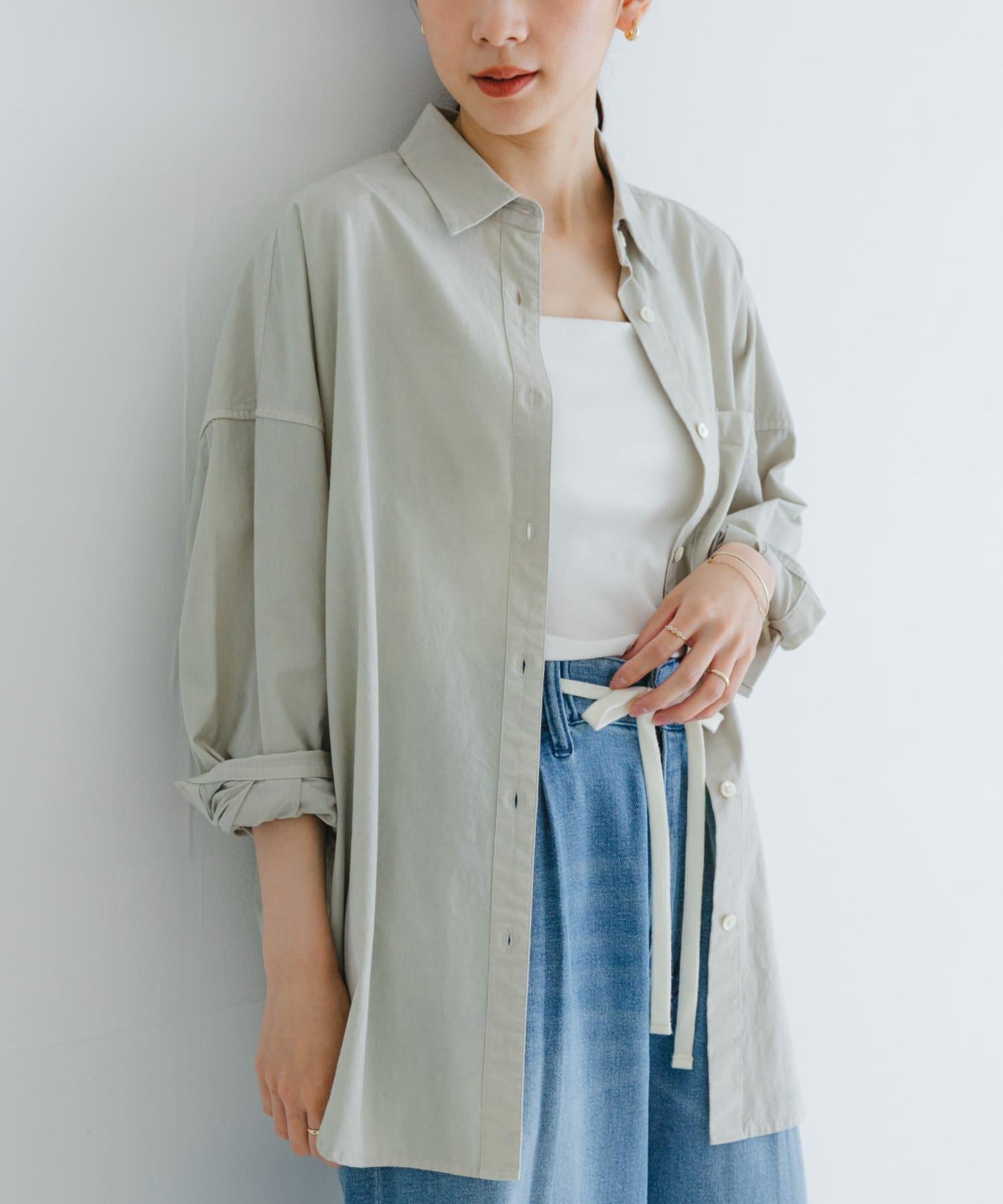 new basic 服裝染色寬鬆襯衫