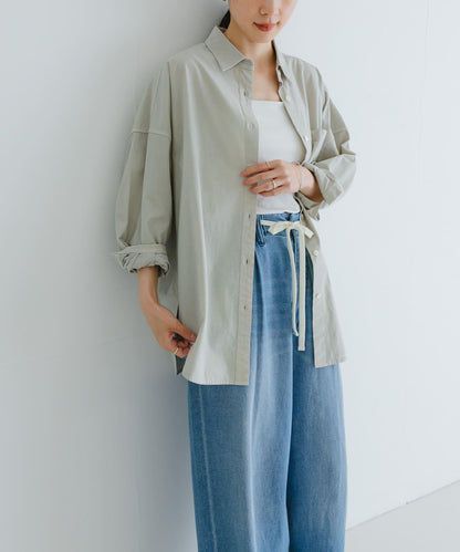 new basic 服裝染色寬鬆襯衫