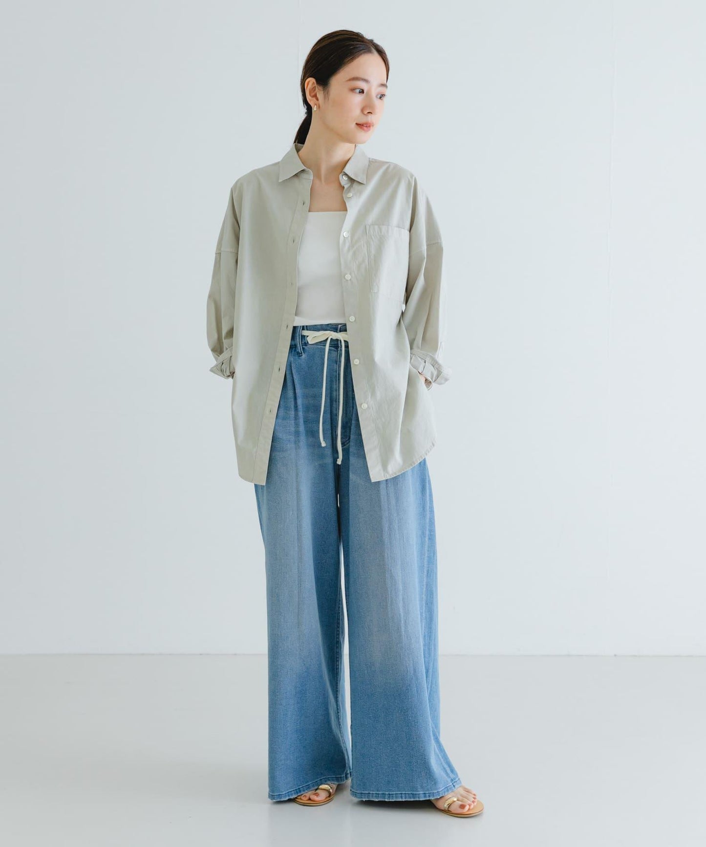 new basic 服裝染色寬鬆襯衫