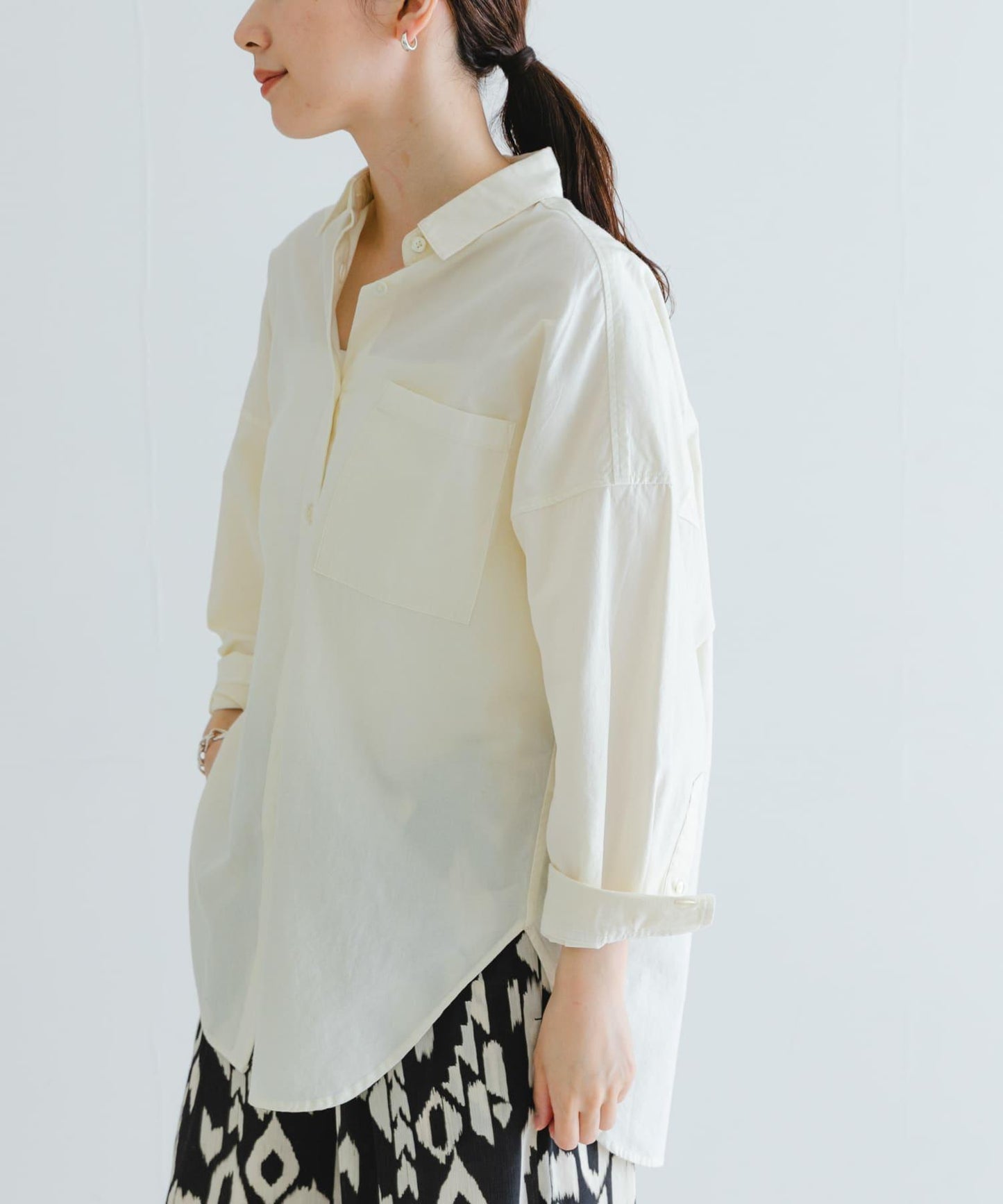 new basic 服裝染色寬鬆襯衫