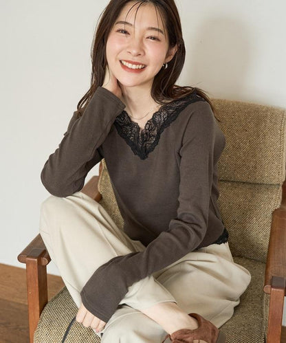 2way蕾絲長袖上衣