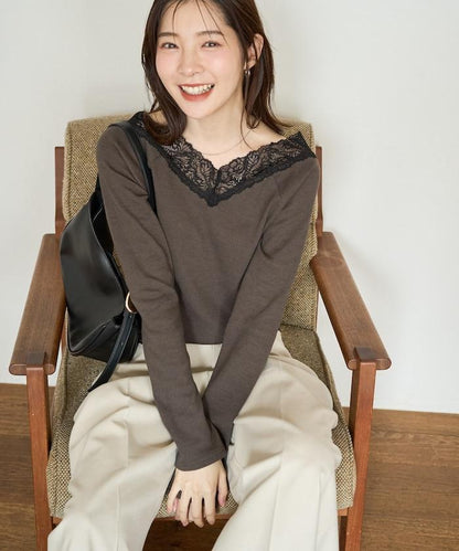 2way蕾絲長袖上衣