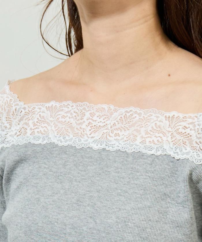 2way蕾絲長袖上衣