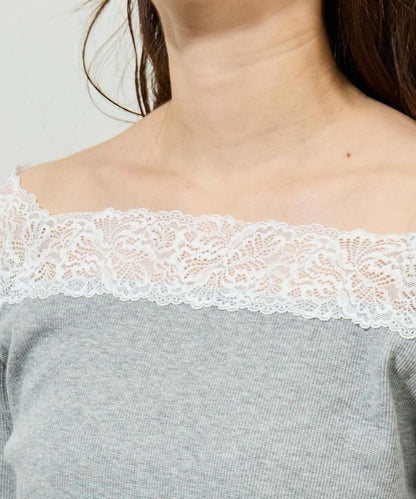 2way蕾絲長袖上衣