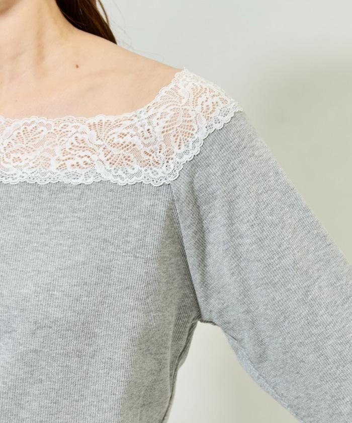 2way蕾絲長袖上衣