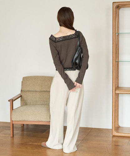 2way蕾絲長袖上衣