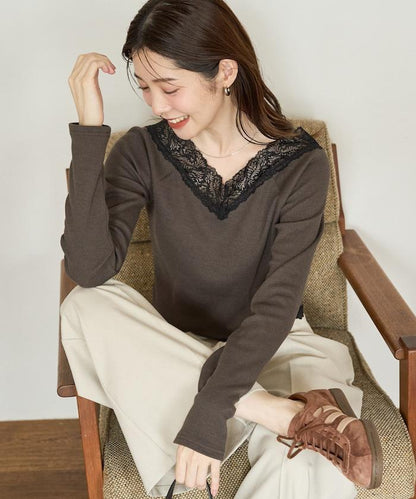 2way蕾絲長袖上衣