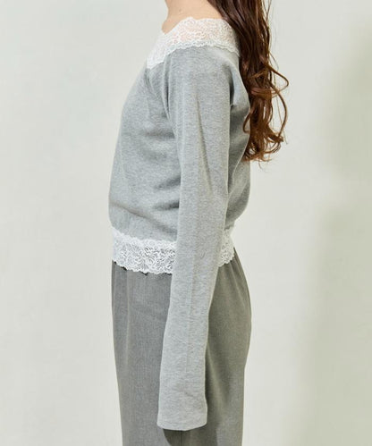 2way蕾絲長袖上衣