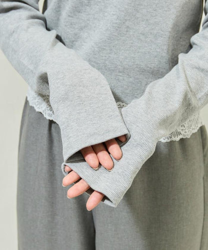 2way蕾絲長袖上衣